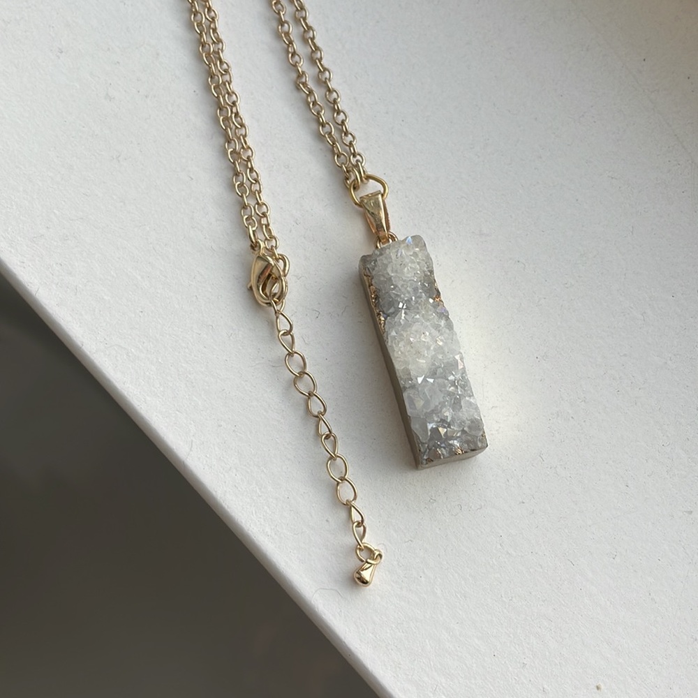 Rectangular Geode Necklace